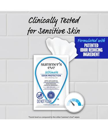 Summer's Eve Ultimate Odor Control Daily Feminine Wipes with Boric Acid - pH Balanced On-the-Go Body Wipes 12 Count | International Shipping Available - Buy Online on GoSupps.com