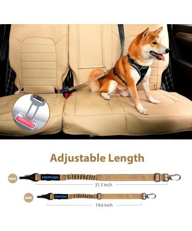 IOKHEIRA Dog Seat Belt - Adjustable Olive Green Dog Car Belt with Universal Plug & Locking Bar for Safe Travel - Buy Online on GoSupps.com