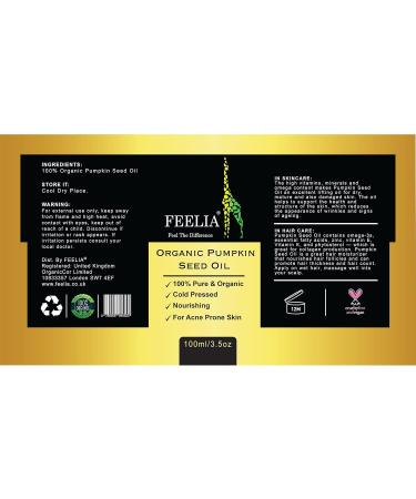 Feelia Bio K rbiskern Oil - Cold Pressed Antioxidant Rich 100% Pure & Organic for Nourishing Acne-Prone Skin - Buy Online on GoSupps.com