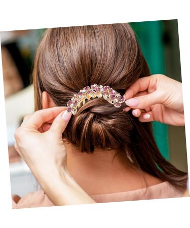 Angoily spring hair accessories top clip hair hair comb Korean version the flowers of head bride hair jewelry hair clip rhinestones issue card wedding comb decorate large - Buy Online on GoSupps.com
