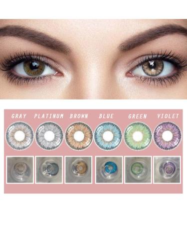 Very covering and natural contact lenses silicone comfort novelty colored - 1 pair (2 pieces) - Dia 14.50 - Without strength 0.00 diopters (C -hazel)