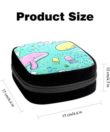 GIAPB Period Bag - Sanitary Napkin Storage & Makeup Pouch | Whales and Fish Color4011 - Buy Online on GoSupps.com