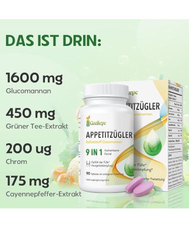 Highly Effective Glucomannan 1500mg Fat Burner & Appetite Suppressant with Green Tea Extract - 1 Month Supply for Weight Management & Hunger Control - Buy Online on GoSupps.com