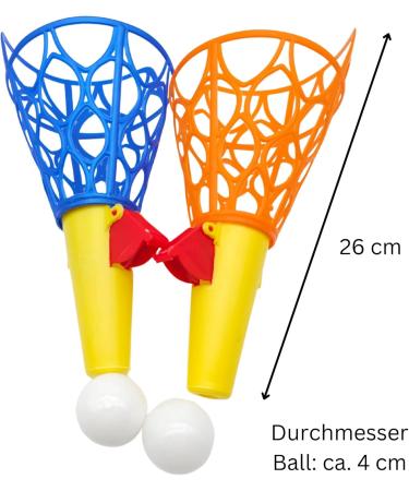 Alldoro 60043 XXL Catch Ball Game Set for 2 Kids - 4 Colorful Pieces with Cups & Balls - 26 cm Plastic Fun for Outdoor Play - Buy Online on GoSupps.com