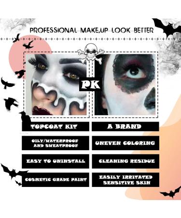 Black & White Face Body Paint Kit for Halloween Easy Apply Wash Off | Cosplay Clown Zombie Makeup - Buy Online on GoSupps.com