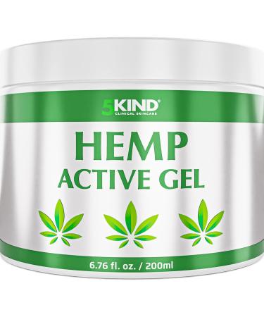 5kind Hemp Gel with Rosemary Cocos Oil Camphor & Menthol High Strength Formula for Back Muscles Feet Knees Neck & Shoulders - 200ml