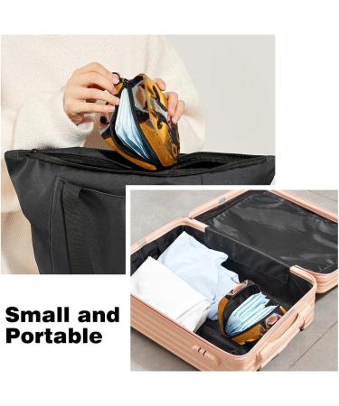 Stylish Menstruation Pad Bag with Zipper - Women's Napkin & Tampon Collection Bag (Field Sunflower Wreath Cow) - 12 Color Options - Buy Online on GoSupps.com