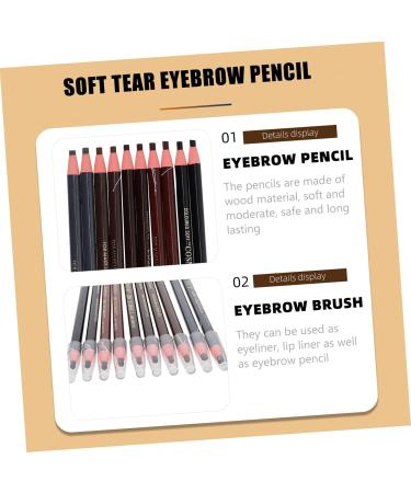 NOLITOY 10pcs Eyebrow Pencil Eyebrow Pen Peel- off Pencil Eyebrow Drawing Pencils Soft Brush Woman - Buy Online on GoSupps.com
