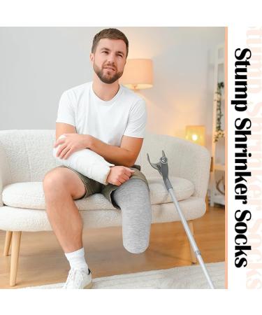 Bunnycool 10 Pcs Prosthetic Stump Shrinkers Amputee Socks - Gray | Men Women's Prosthetic Socks - Buy Online on GoSupps.com