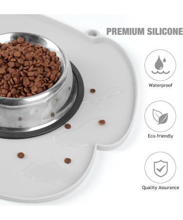 Coomazy Silicone Dog and Cat Food Mat - Waterproof Feeding Mat for Bowls - Grey - Buy Online on GoSupps.com