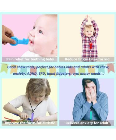 Chew Necklaces for Sensory Kids - Silicone Chew Toys for Children with ADHD, Autism, Anxiety - 4 Pack by Olugu - Buy Online on GoSupps.com