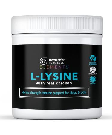 Original Extra Strength L-Lysine Powder for Cats and Dogs -Improved Immune Response Respiratory Health and Eye Function. All Natural Chicken for Flavor. Extra Large 125 Grams.