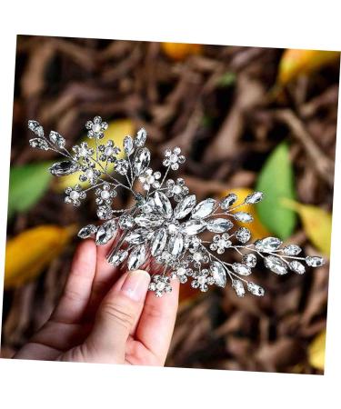 ifundom crystal inlaid hair comb rhinestone flower combs hair combs hair accessories for women wedding pearl hair clips Bridal Crystal Hair Comb bride Wedding dress wedding flowers Alloy - Buy Online on GoSupps.com