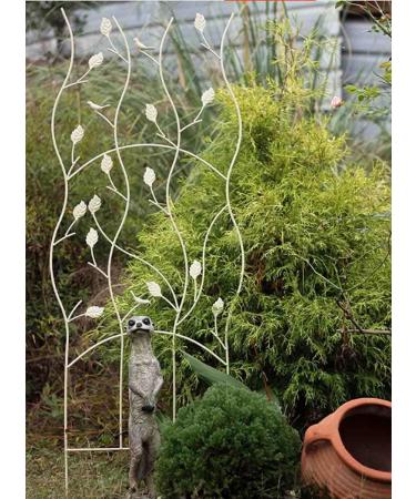 Wrought Iron Spiral Bird Screen Climbing Rattan Frame Clematis Flower Frame Gardening Bracket Courtyard Garden Decoration (White) (White) - Buy Online on GoSupps.com