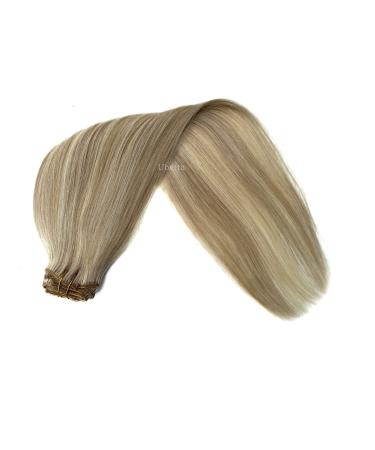 22 Inch Real Human Hair Clip in Extensions - Ash Blonde to Blonde Highlights - Remy Hair - 7 Pieces - 70G - Women's Hair Clip ins - Buy Online on GoSupps.com