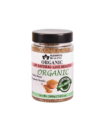 Blessfull Healing Organic Methi Dana (Fenugreek Seeds) 200 Gram Airtight Container (Packing May Vary) 200 Gram 7.05 oz