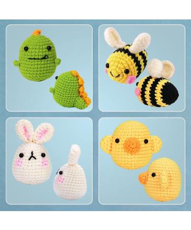 OPOUNT Beginner Crochet Kit - Complete Crochet Set for Adults and Kids - Make 4 PCS Animals - Step-by-Step Instruction and Video Tutorial - Buy Online on GoSupps.com