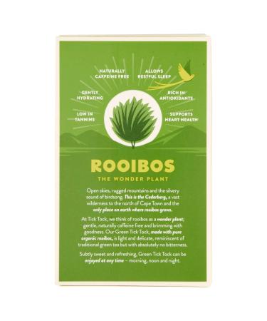 Tick Tock Teas Organic Rooibos Green Tea 2.5 Oz - 40 Count Herbal Tea Bags - Buy Online on GoSupps.com