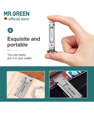 MR.GREEN Collapsible Travel Nail Clippers Set with Nail Files - Stainless Steel Manicure Tools in Blue Leather Case - Buy Online on GoSupps.com