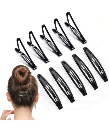 24 Pcs Black Snap Hair Clips  Metal Hair Clips for Women  Long No-slip Hair Clips Barrettes for Women and Girls  Small Hair Clips for Women Makeup Styling (Pea Clip Large (3))