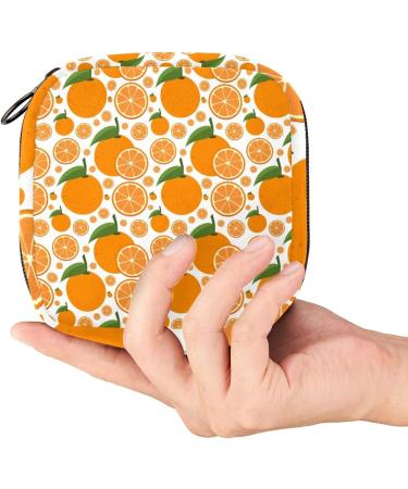Stylish Orange Zipper Menstruation Pad Bag | Women's Tampon & Napkin Collection Bag for Girls - Buy Online on GoSupps.com
