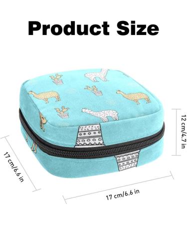 GIAPB Period Bag | Sanitary Napkin Storage Pouch | Travel Makeup Bag with Cartoon Alpaca and Plant Design - Buy Online on GoSupps.com