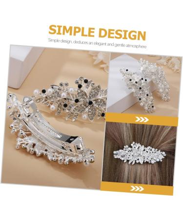 HAPINARY Rhinestone Hair Clip Headwear for Women Flower Hair Clips for Women Rhinestone Flower Hair Clip Girl Headdress Flower Hair Barrette Sparkly Hair Clip Hair Accessory Bride Abs - Buy Online on GoSupps.com