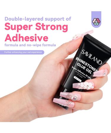 Saviland Nail Rhinestones Glue Gel - Clear Adhesive for DIY Nail Art Decorations - Buy Online on GoSupps.com