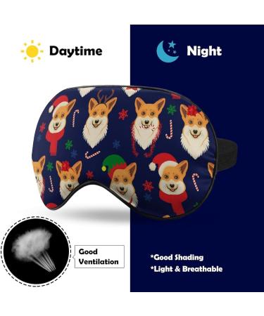 Christmas Corgis Sleep Mask - Adjustable Eye Cover for Sleeping, Blocking Light - Men & Women - Buy Online on GoSupps.com