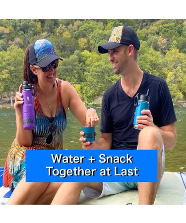 Puddles 2 Oceans Stainless Steel Water Bottle with Snack Compartment - Purple | Insulated Coldest Water Bottle for Kids - Buy Online on GoSupps.com