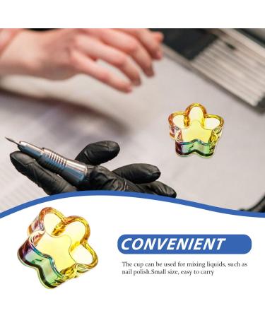 Ipetboom Glass Dappen Monomer Dish Flower Shaped Crystal Acrylic Nail Cup Acrylic Liquid Powder Dappen Bowl Dish Nail Manicure Tool Rainbow - Buy Online on GoSupps.com