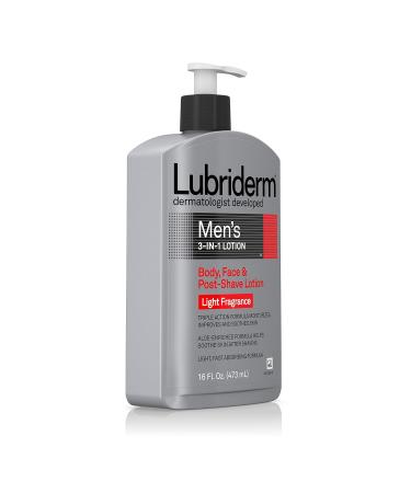 Lubriderm Men's 3-In-1 Lotion Enriched with Soothing Aloe for Body and Face Non-Greasy Post Shave Moisturizer with Light Fragrance 16 fl. oz Light Fragrance 16 Fl Oz (Pack of 1) - Buy Online on GoSupps.com