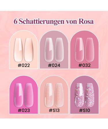 Phoenixy Poly Nail Gel Set - 6 Colors Starter Kit with UV Lamp & Slip Solution - DIY Manicure at Home - Buy Online on GoSupps.com