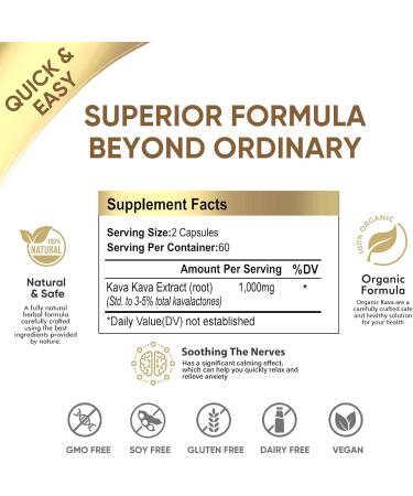 FlexBloom Kava Kava Capsules High Concentration Kava Root Extract Supplement for Relaxation and Immune Support Vegan & Non-GMO 120 Capsules - Buy Online on GoSupps.com