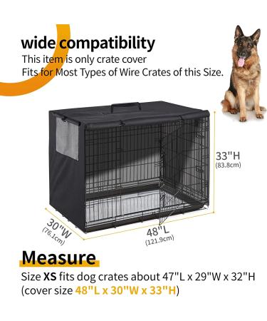 48 Inch Durable Black Dog Crate Cover - Universal Fit for Wire Kennel with Double Door - Buy Online on GoSupps.com