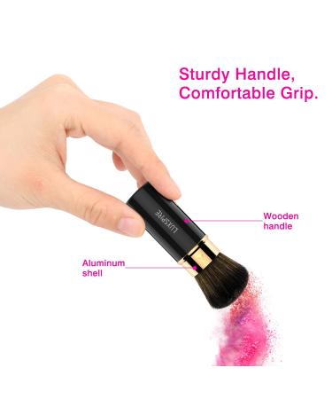 Luxspire Professional Retractable Kabuki Blush Brush - Portable Makeup Brush for Blush, Bronzer, Contouring, and Powder Foundation - Travel-Friendly - Buy Online on GoSupps.com