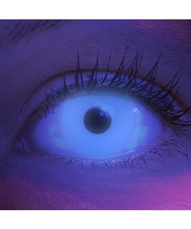 Buy Colored UV Contact Lenses - Blue Black Glow Neon for Halloween & Carnival | Top Quality Annual Lenses with Cases - No Prescription Needed - Buy Online on GoSupps.com