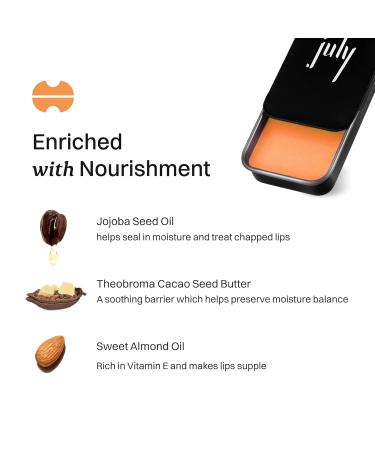 July Orange Twist Lip Balm - 24hr Moisturization for Dry & Chapped Lips | SPF 15 | Enriched with Jojoba & Almond Oil - Soft Plump Lips for Men & Women (10g - Buy Online on GoSupps.com
