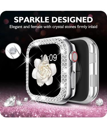 DABAOZA Bling Crystal Apple Watch 38mm Case - Women's Dressy Diamonds Cover for iWatch Series 1-8 & SE - Silver 38mm - Buy Online on GoSupps.com