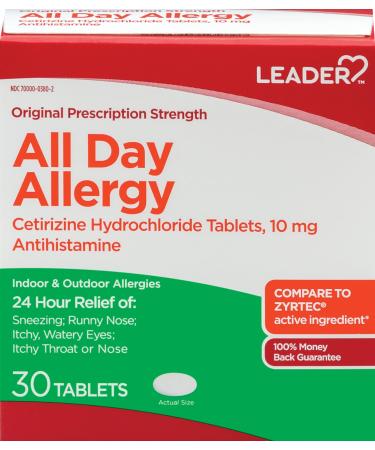 LEADER All Day Allergy 10 mg 30 Tablets (Pack of 1)