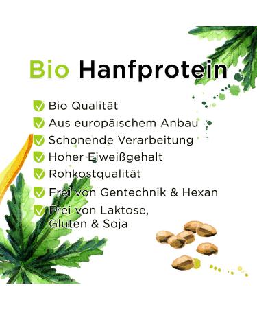 Organic Hemp Protein Powder - 1000g | Vegan Raw Food Quality | European Cultivation - Buy Now! - Buy Online on GoSupps.com