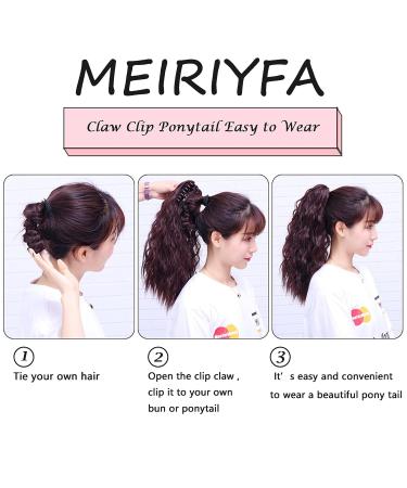 Meiriyfa Short Black Ponytail Extension - Curved Clip-In Heat-Resistant 40cm for Daily Use - Artificial Hair - Buy Online on GoSupps.com