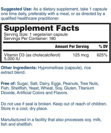Nature's Lab Vitamin D3 5000 IU 180ct - Immune Support & Healthy Bones | Gluten-Free & Non-GMO - Buy Online on GoSupps.com