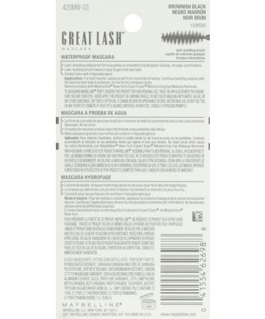 Maybelline Great Lash Waterproof Mascara in Brownish Black - 0.43 fl oz - Buy Online on GoSupps.com