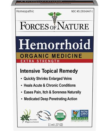 Forces of Nature Organic Hemorrhoid Relief | Extra Strength, Non GMO, Chemical-Free | Shrink Veins, Ease Pain & Itching | 0.37 Fl Oz - Buy Online on GoSupps.com
