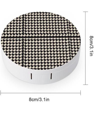 Portable Gray Houndstooth Stripes Contact Lens Case - Ideal Travel Storage Box for Contact Lenses - Buy Online on GoSupps.com