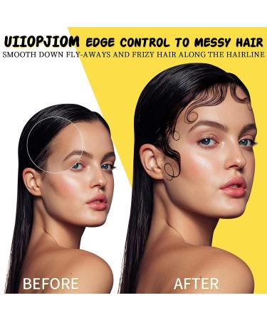 UIIOPJIOM Edge Control Wax for Women - Strong Hold Non-greasy Smoother for Black Hair - 4oz Edge Gel with Brushes and Elastic Bands - Buy Online on GoSupps.com