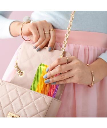 Travel Lipstick Organizer Case - Portable Makeup Bag with Mirror | Abstract Rainbow Stripes Design - Buy Online on GoSupps.com