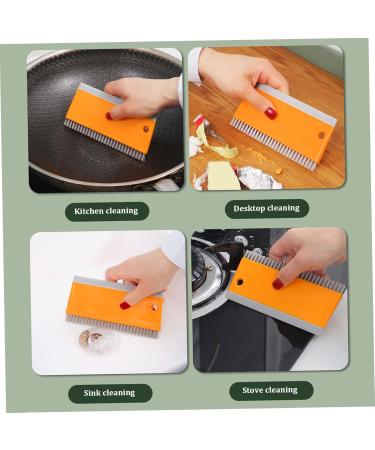 4 Pcs Kitchen Squeegee 2 in 1 Counter Squeegee and Brush with Hanging Hole Multi-Purpose Kitchen Cleaning Flat Mini Squeegee with Cleaning Brush for Countertops Sink Bathroom (White Orange) - Buy Online on GoSupps.com
