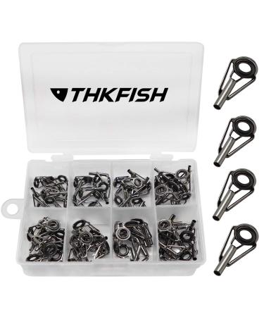 Thkfish fishing rod repair top ring rod ring fishing rod parts tip tops stainless steel ceramic top rings 80 piece/30 pieces silver frame color - 80 piece